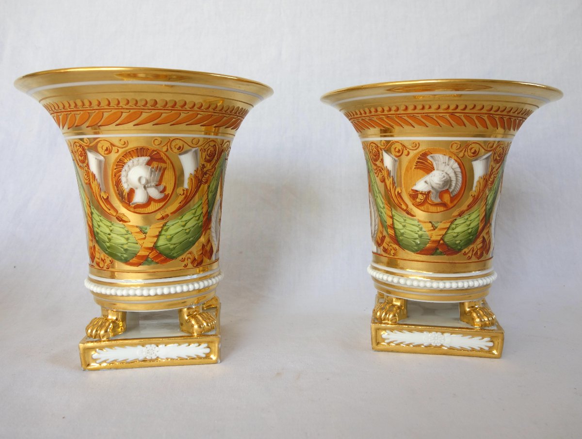 Manufacture Schoelcher, attribué à, paire de cache-pots d'époque Empire Restauration - ca 1820-photo-2