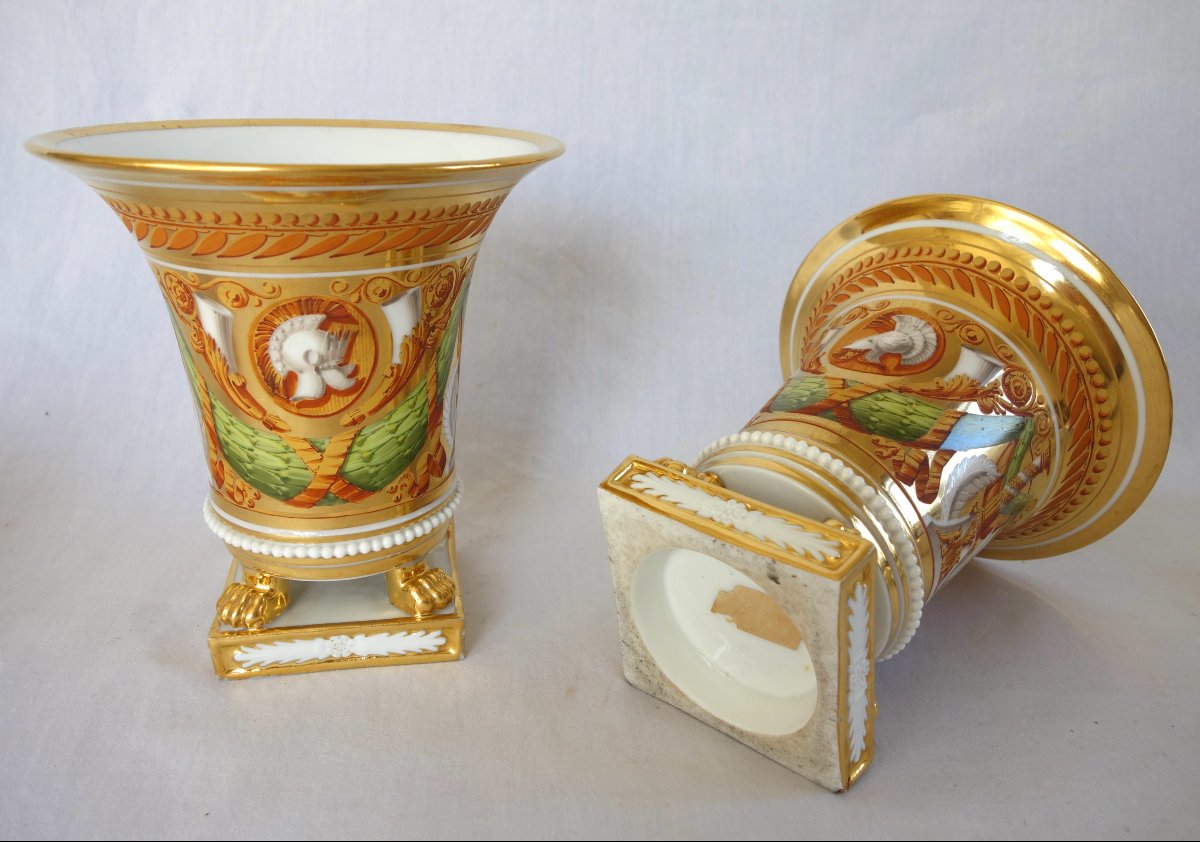 Manufacture Schoelcher, attribué à, paire de cache-pots d'époque Empire Restauration - ca 1820-photo-3