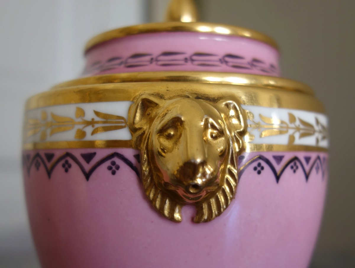 Manufacture Royale de Sèvres 1821 : Sucrier en porcelaine à décor Egyptien-photo-4