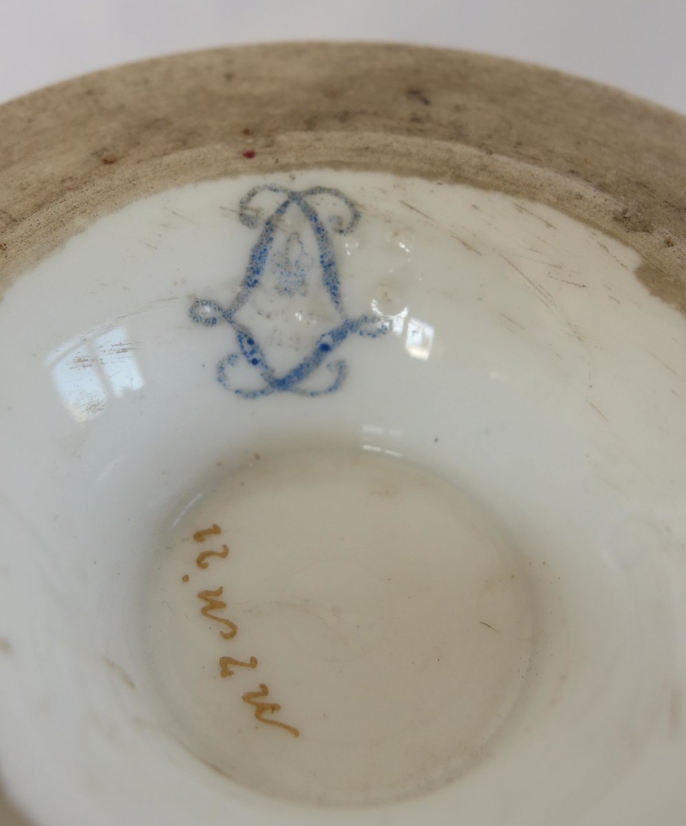 Manufacture Royale de Sèvres 1821 : Sucrier en porcelaine à décor Egyptien-photo-8