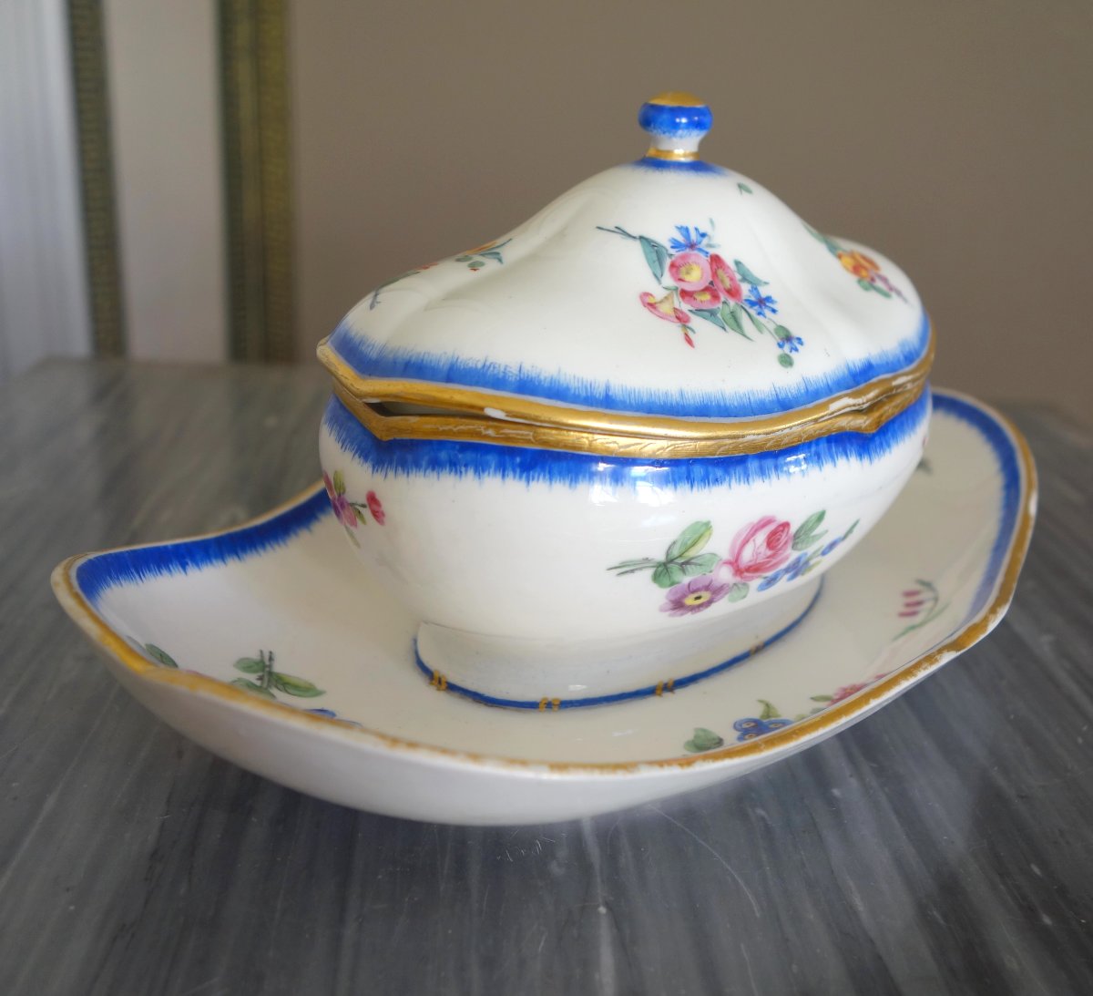 Manufacture De Sèvres, Louis XVI Period Porcelain Saucer Sugar Pot - Signed & Dated 1777-photo-2