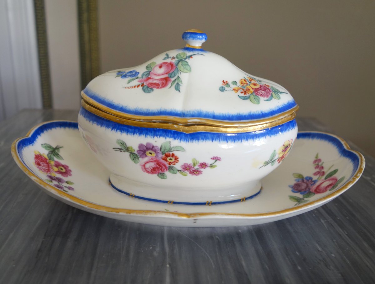 Manufacture De Sèvres, Louis XVI Period Porcelain Saucer Sugar Pot - Signed & Dated 1777-photo-3