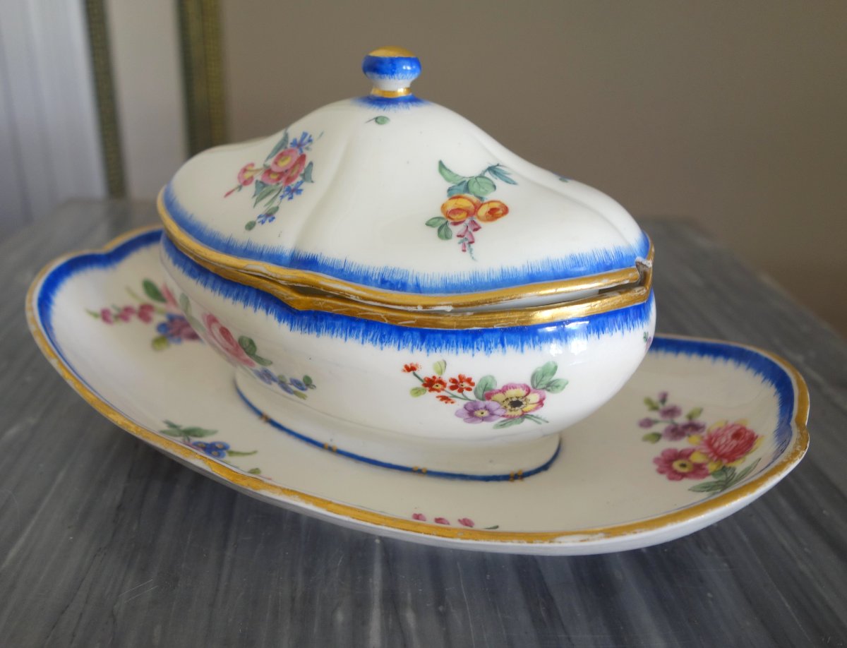 Manufacture De Sèvres, Louis XVI Period Porcelain Saucer Sugar Pot - Signed & Dated 1777-photo-4