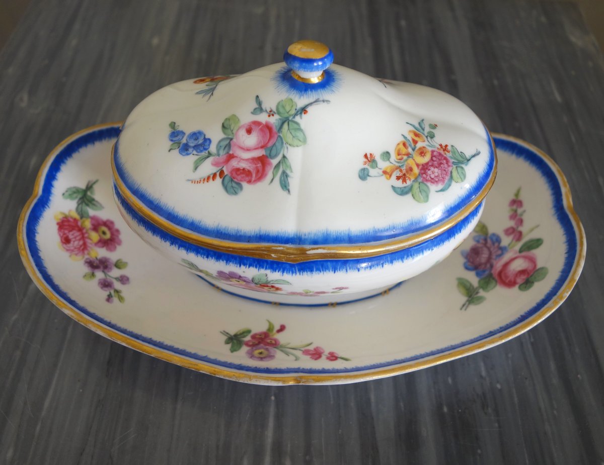 Manufacture De Sèvres, Louis XVI Period Porcelain Saucer Sugar Pot - Signed & Dated 1777-photo-1