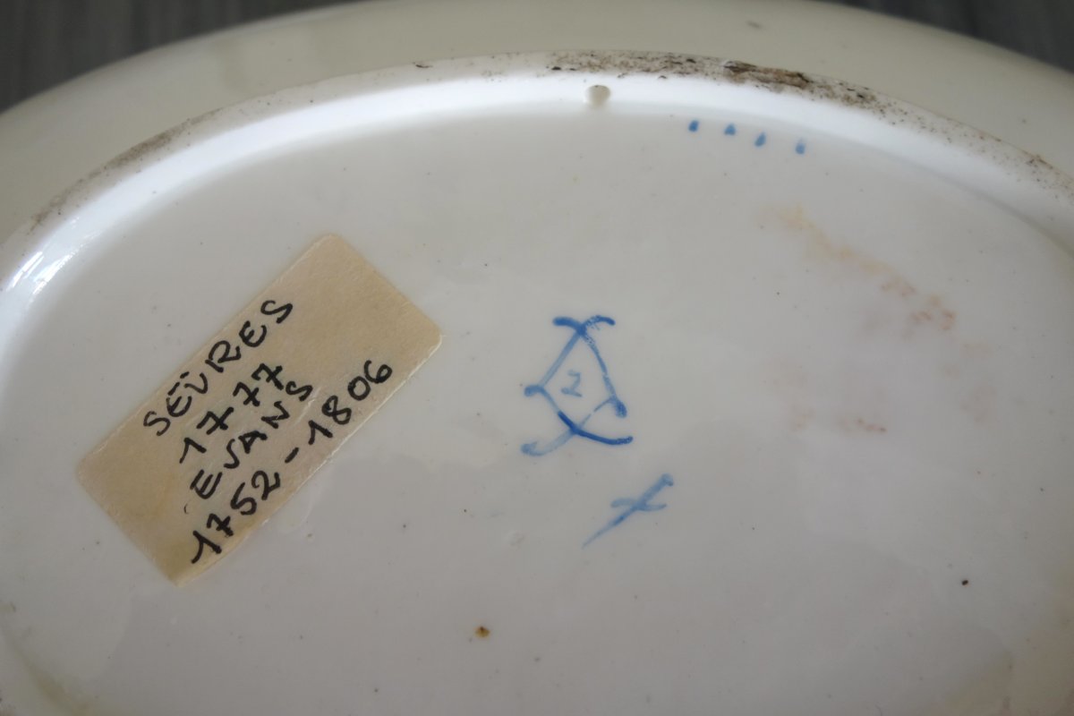 Manufacture De Sèvres, Louis XVI Period Porcelain Saucer Sugar Pot - Signed & Dated 1777-photo-8