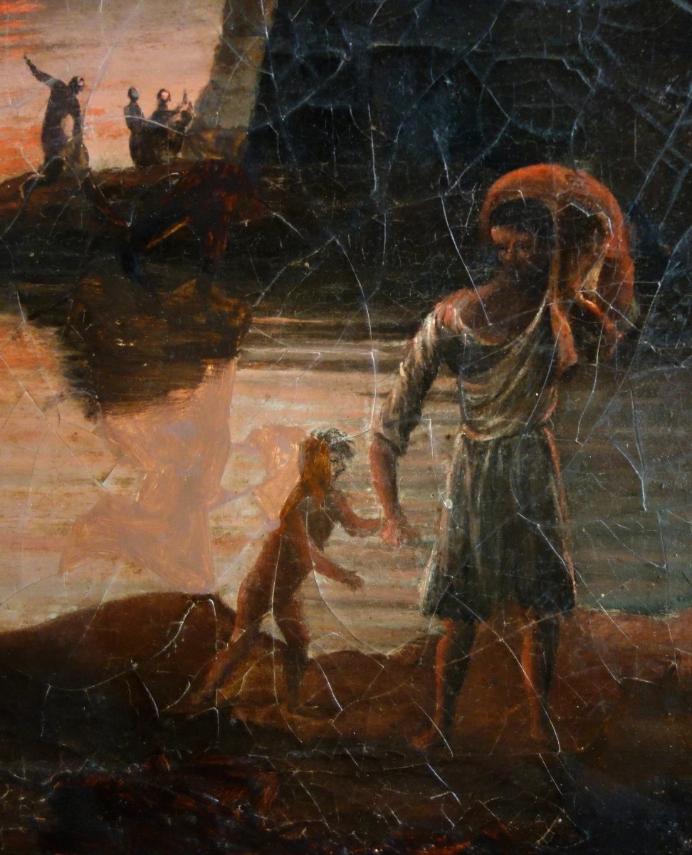 Large Oil On Canvas, Souvenir Of The Grand Tour - Fire In A City By Night - 127x109cm-photo-4