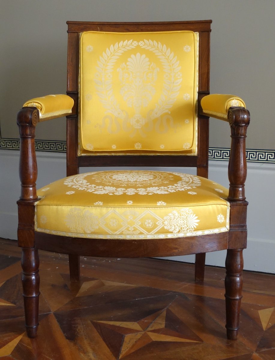 Jacob Desmalter - Empire Period Mahogany Armchair - Stamped-photo-4