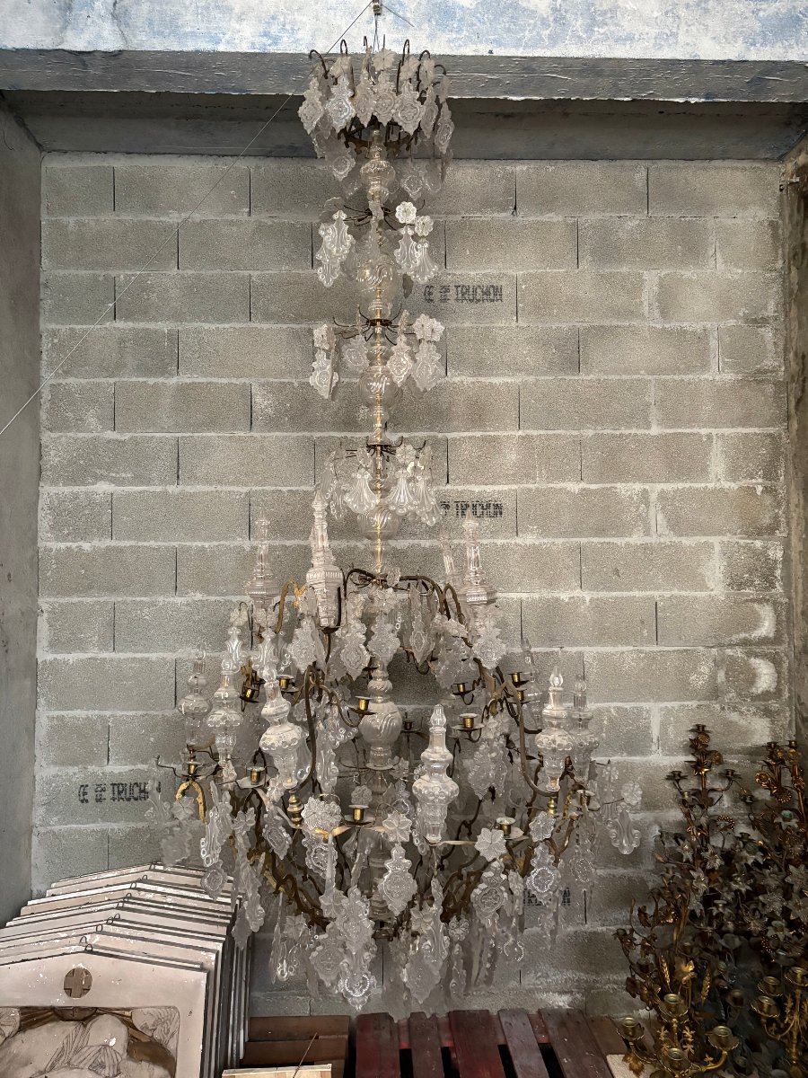 Spectaculaire lustre de Style Louis XV 24 feux - 3m de hauteur-photo-2