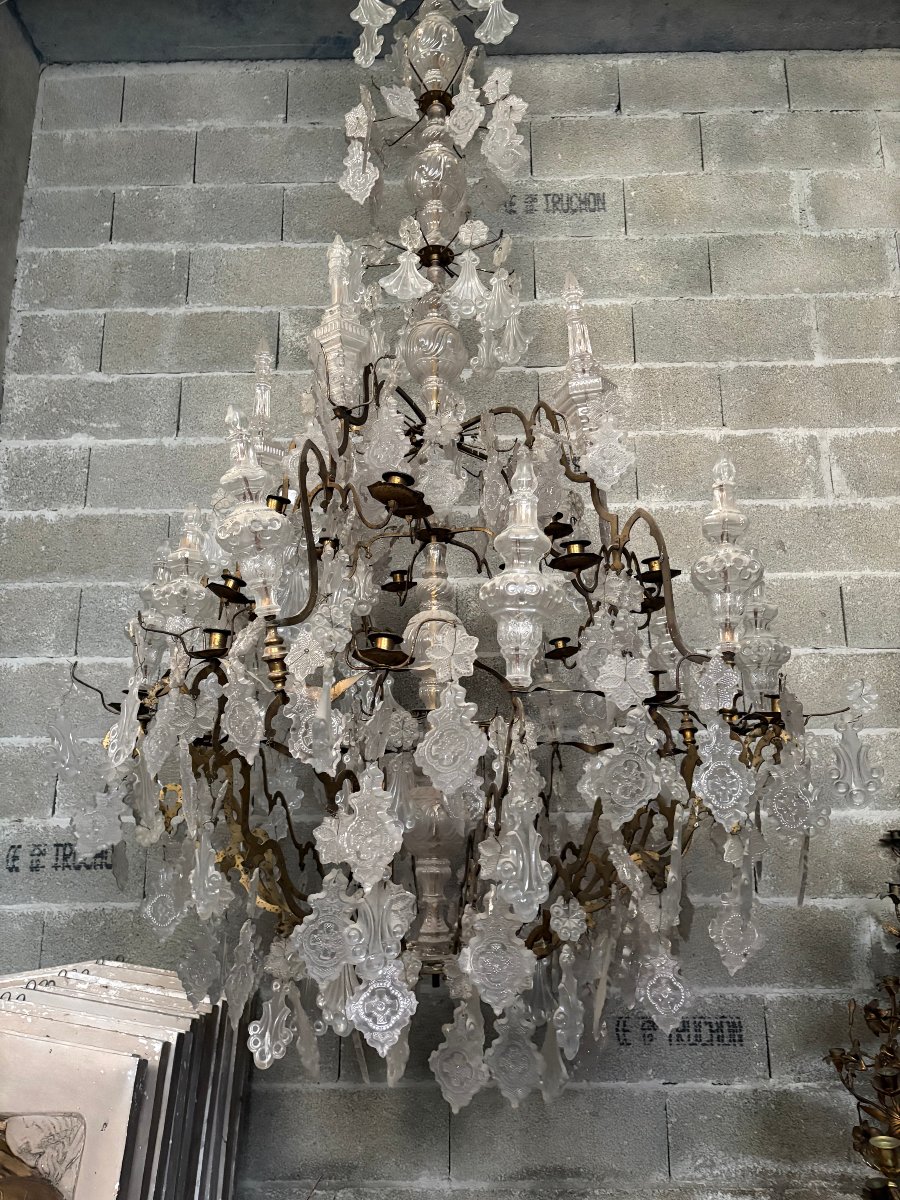 Spectaculaire lustre de Style Louis XV 24 feux - 3m de hauteur-photo-2