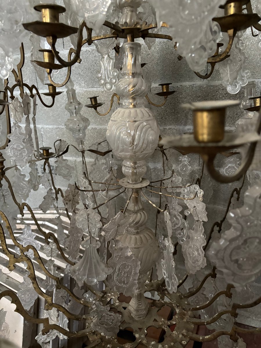 Spectaculaire lustre de Style Louis XV 24 feux - 3m de hauteur-photo-3