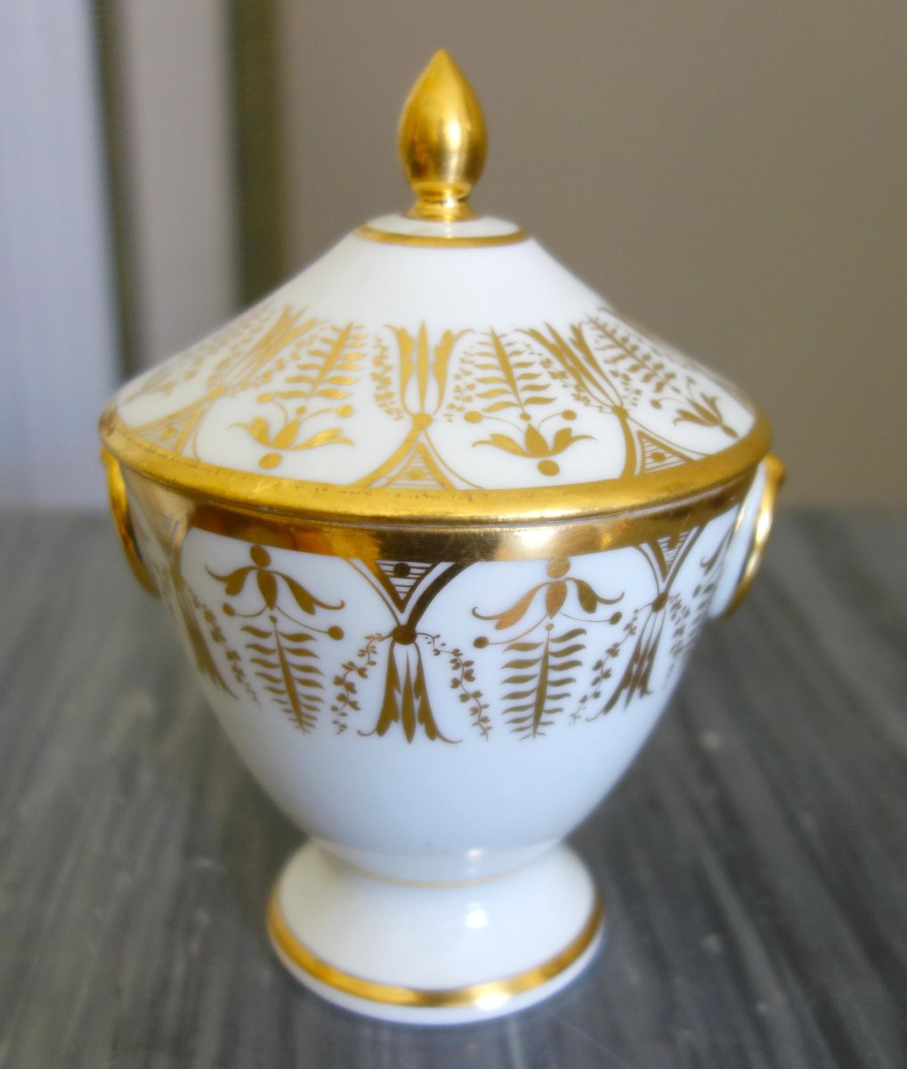 White And Gold Empire-style Porcelain Sugar Bowl And Candy Dish-photo-4