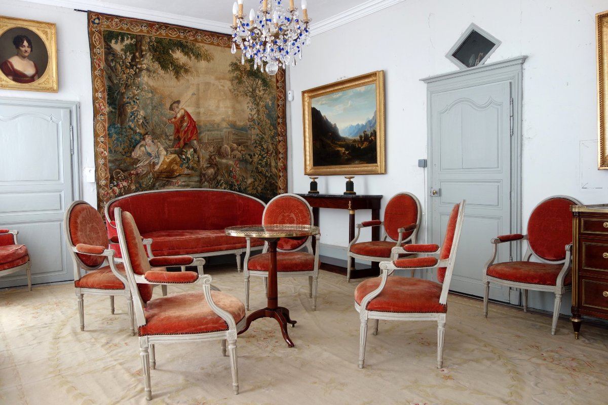 Louis XVI-era Tilting Side Table Made Of Solid Mahogany And Marble-photo-7