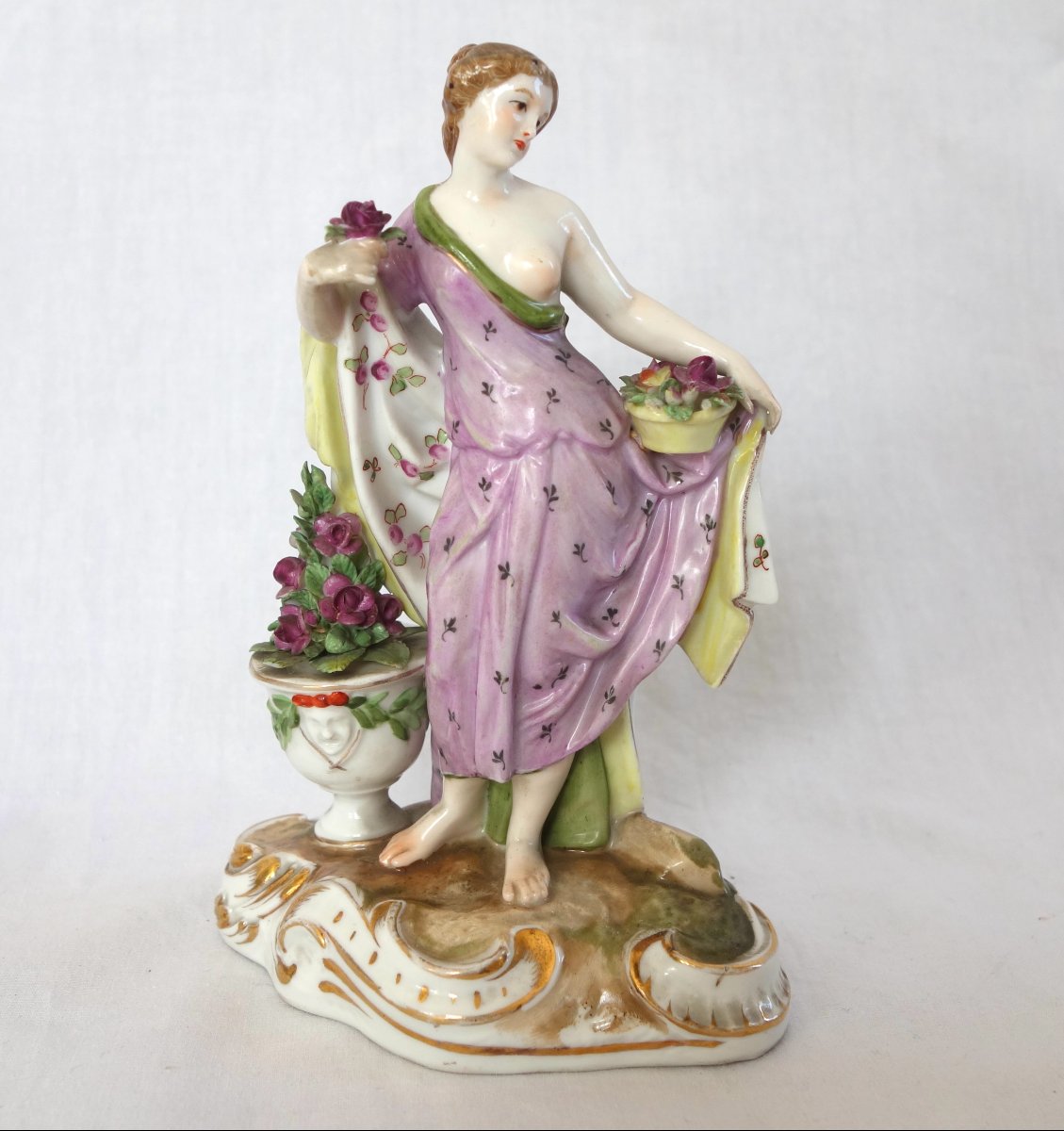 Meissen - Polychrome Porcelain Figurine - Flora Or Spring