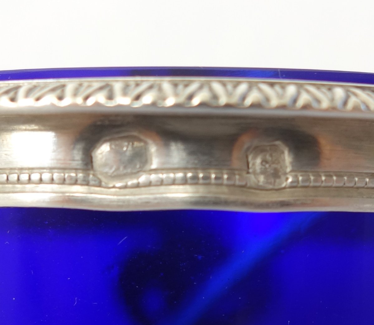 Empire-style Mustard Jar In Solid Silver And Blue Crystal—2nd Rooster Hallmark-photo-7