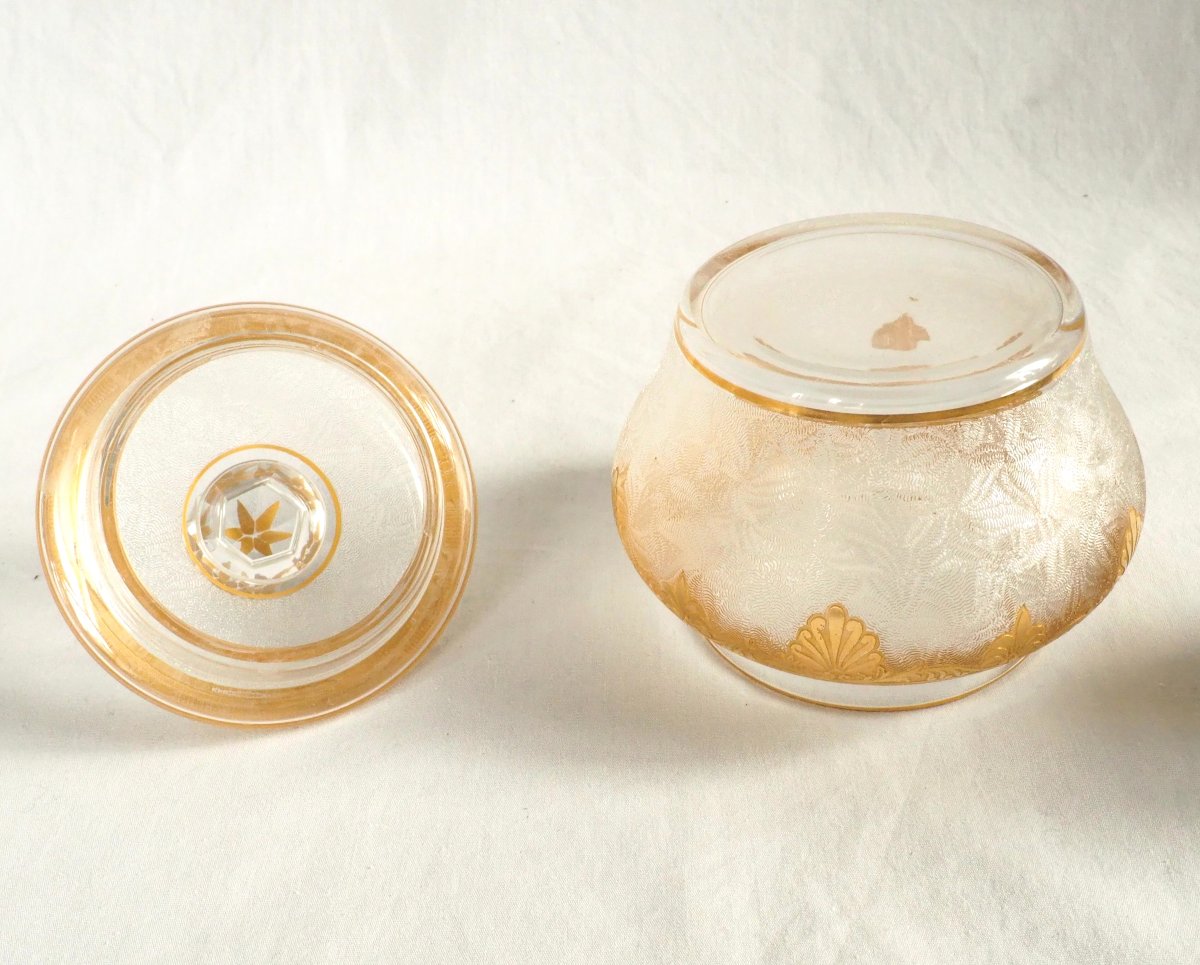 Saint Louis - Crystal Candy Dish, Engraved And Gilded With Fine Gold - Nelly Model In The Empire Style-photo-3