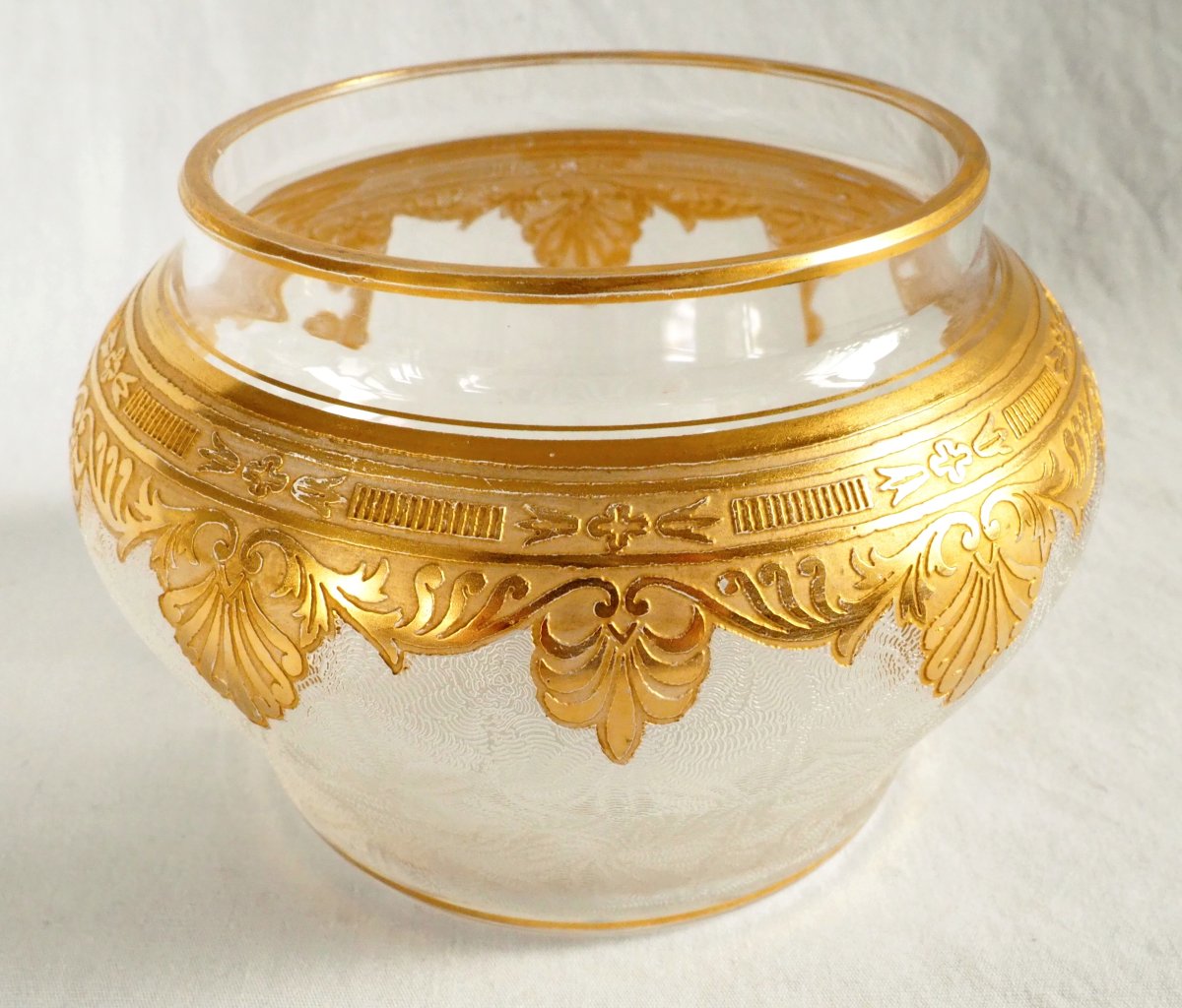 Saint Louis - Crystal Candy Dish, Engraved And Gilded With Fine Gold - Nelly Model In The Empire Style-photo-5
