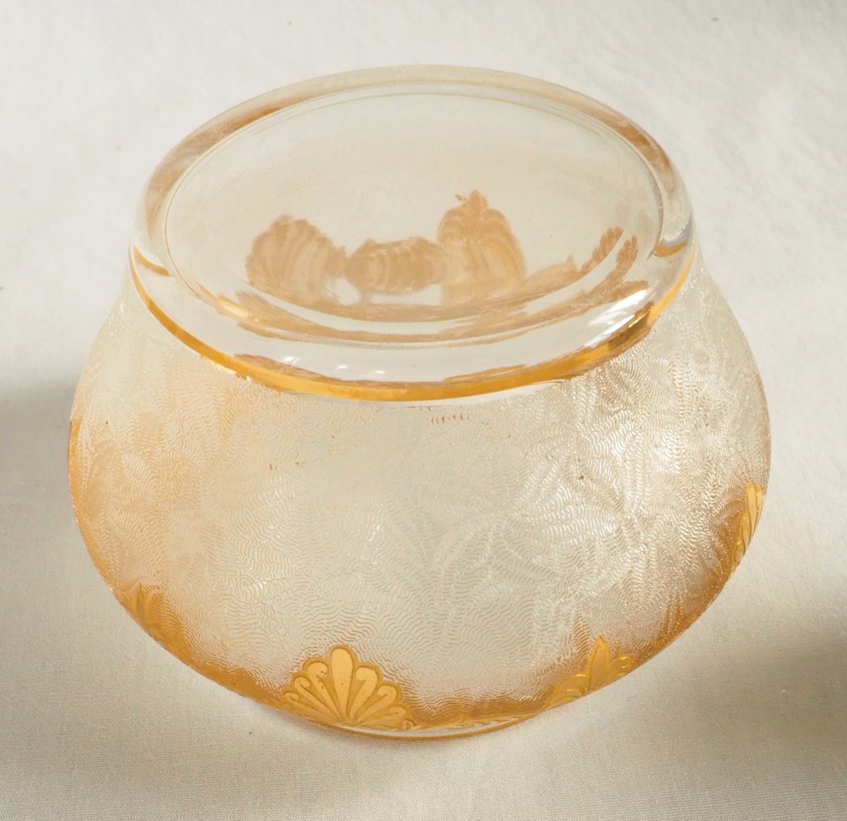 Saint Louis - Crystal Candy Dish, Engraved And Gilded With Fine Gold - Nelly Model In The Empire Style-photo-8