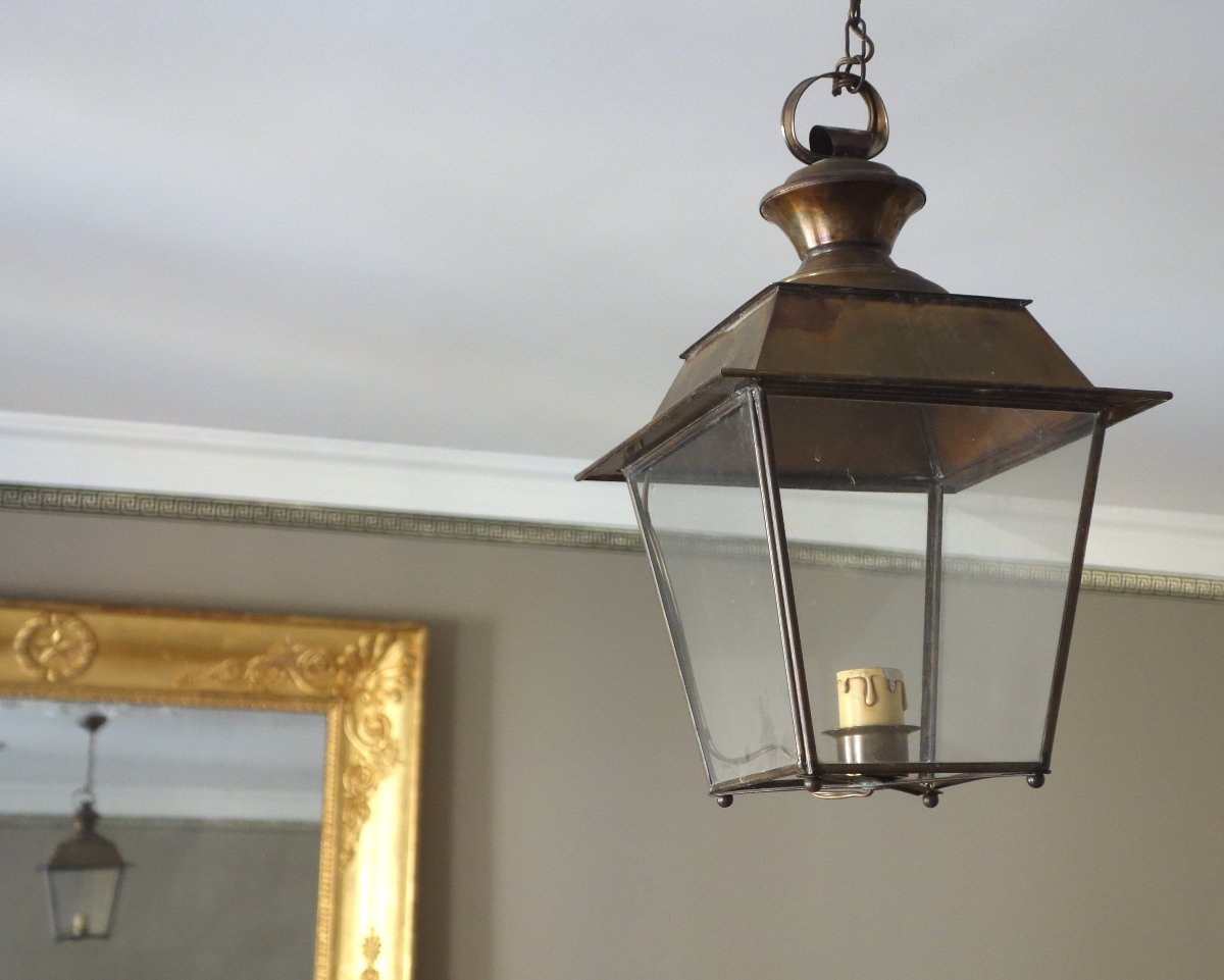 Pair Of Brass Hallway Lanterns-photo-3