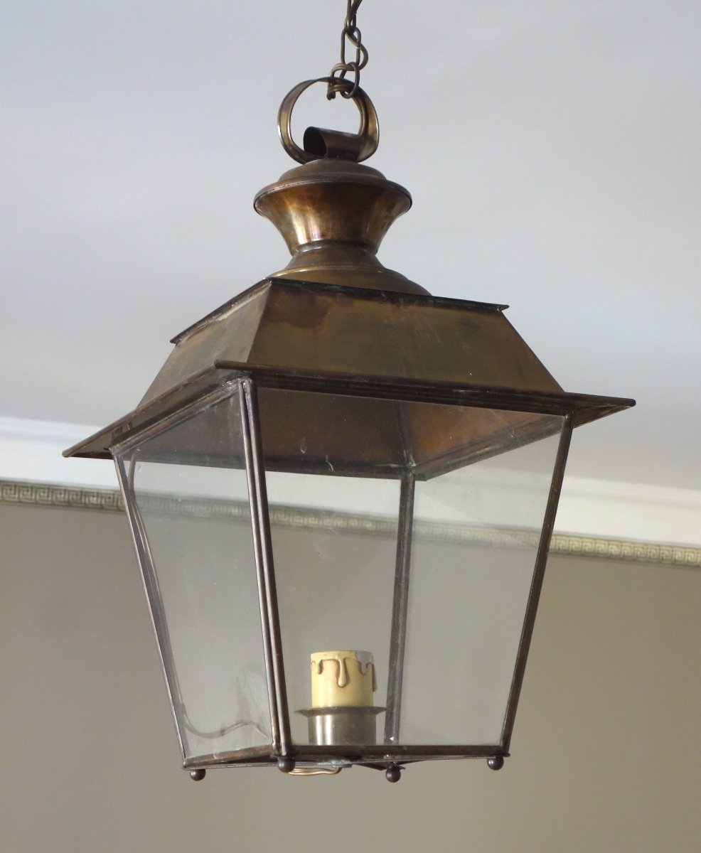 Pair Of Brass Hallway Lanterns-photo-4