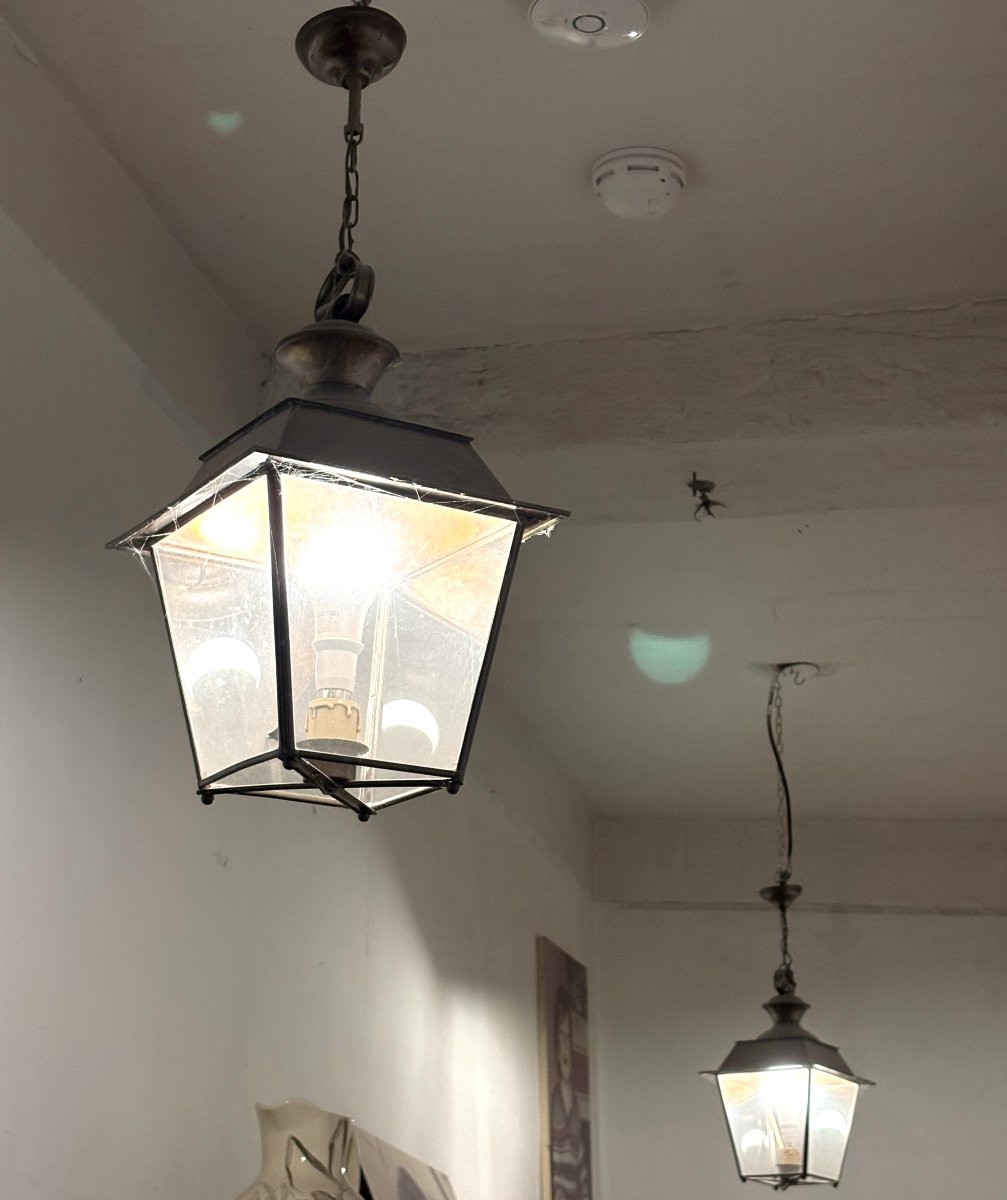 Pair Of Brass Hallway Lanterns