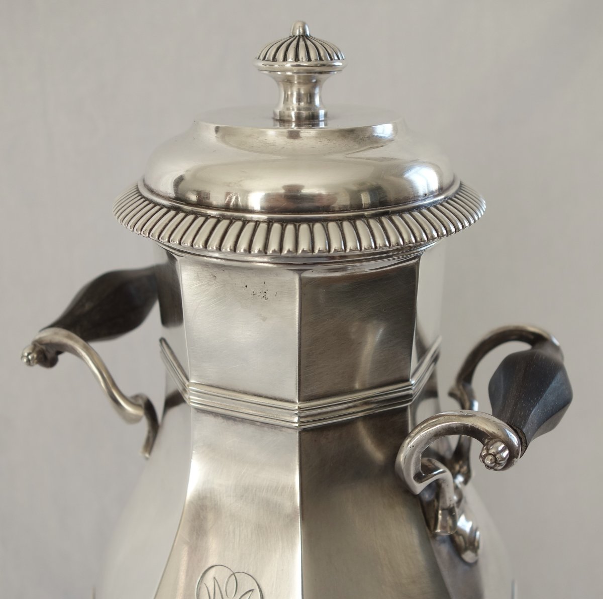 Cardeilhac: Regency-style Samovar / Tea Dispenser In Silver-plated Metal-photo-6