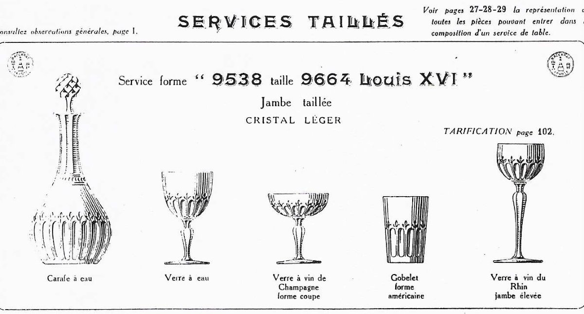 Baccarat: Cut-crystal Port Set—louis XVI Design From The 1907 Catalog-photo-2