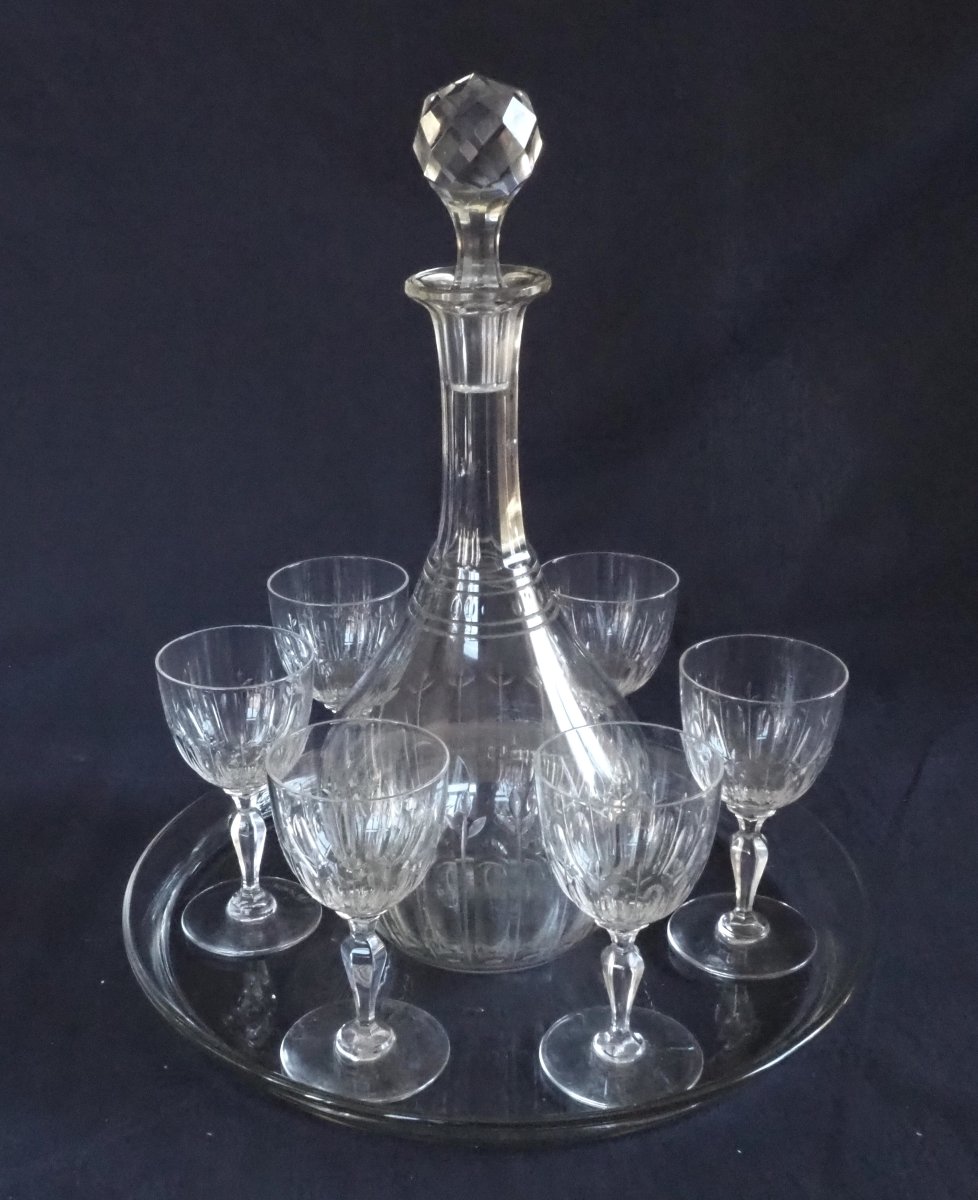 Baccarat: Cut-crystal Port Set—louis XVI Design From The 1907 Catalog-photo-3