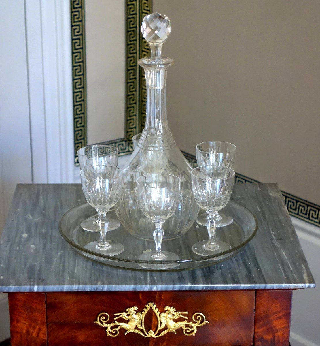 Baccarat: Cut-crystal Port Set—louis XVI Design From The 1907 Catalog