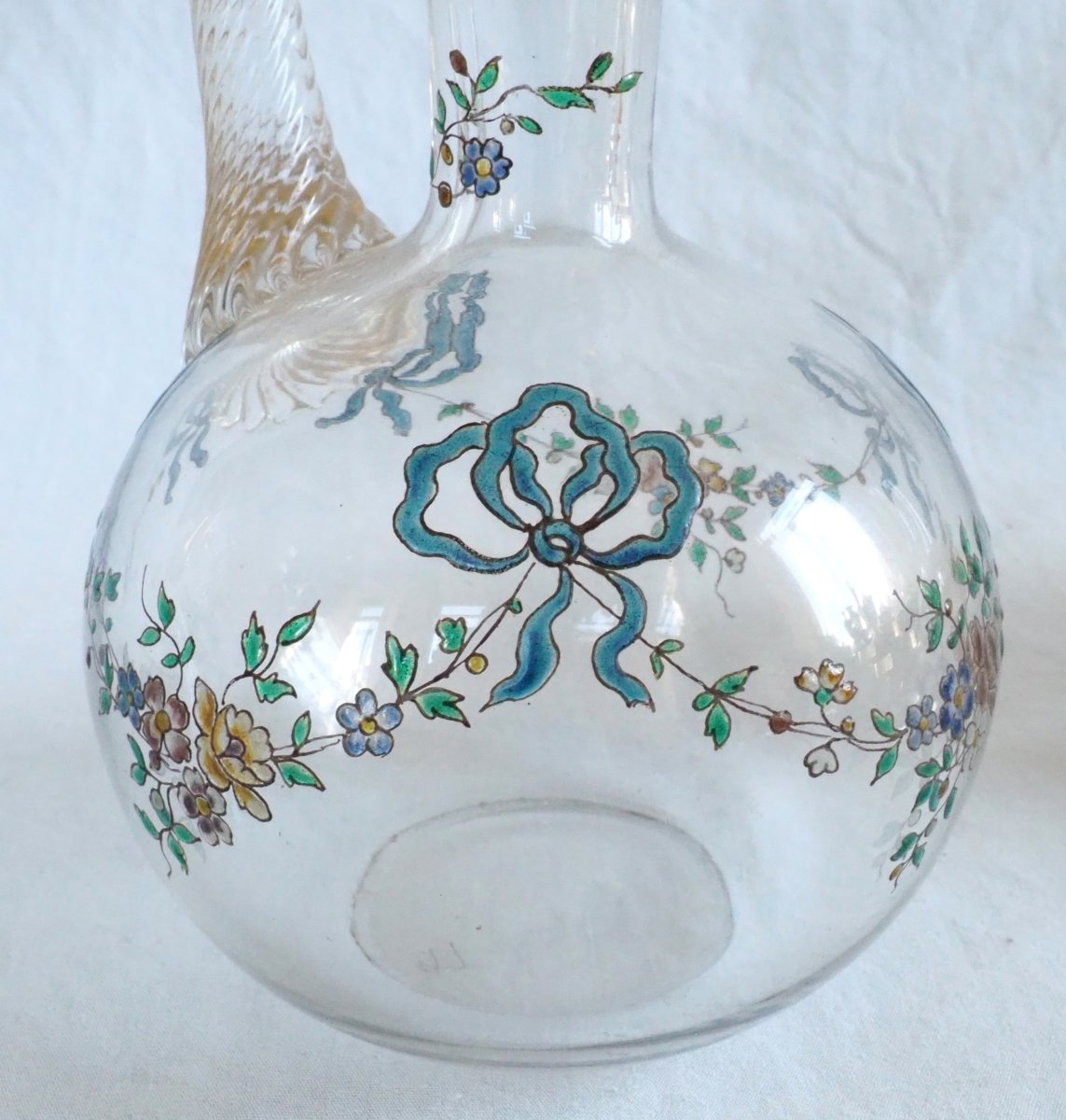 Baccarat : carafe à liqueur en cristal emaillé et doré de style Louis XVI - catalogue 1907-photo-5