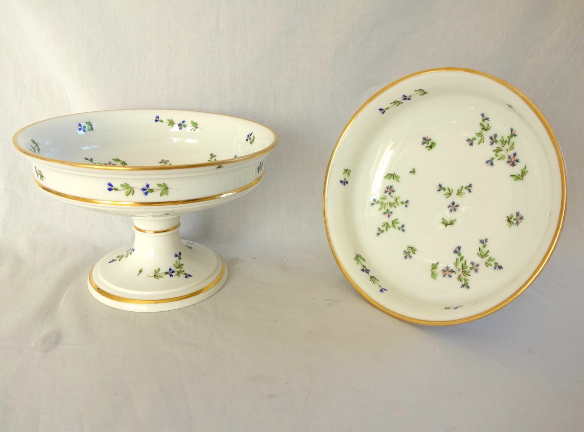 Pair Of Porcelain Fruit Bowls / Stemmed Bowls With A "barbeaux" Design, Attributed To Dihl & Guerhard-photo-3
