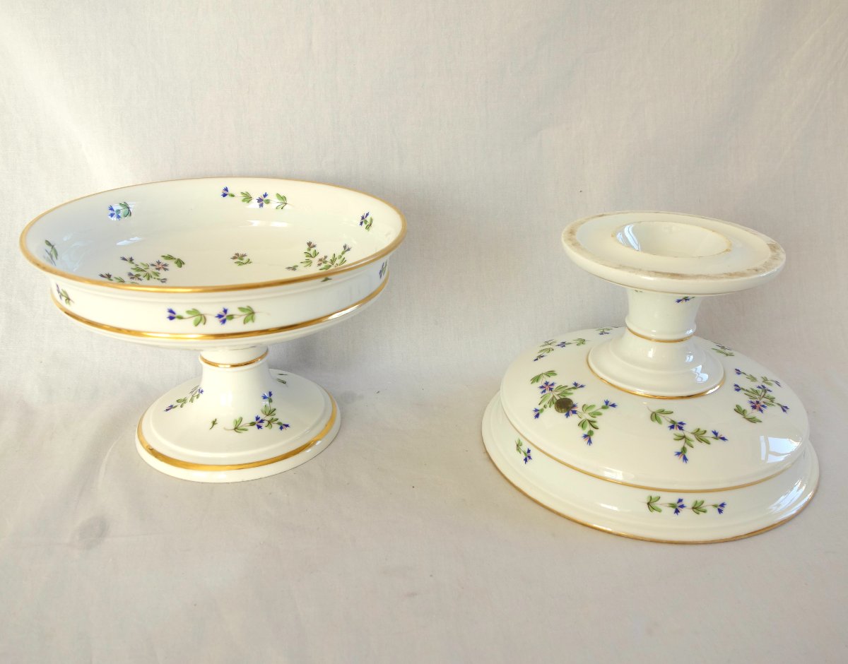 Pair Of Porcelain Fruit Bowls / Stemmed Bowls With A "barbeaux" Design, Attributed To Dihl & Guerhard-photo-4