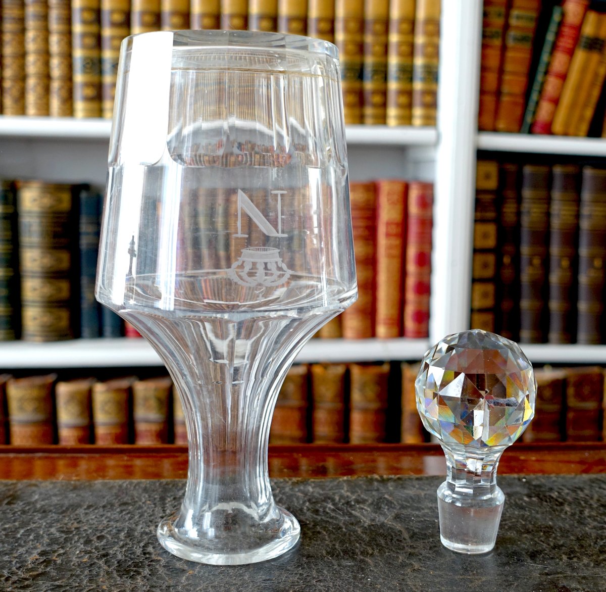 Baccarat : carafe à Cognac ou Whisky cristal du service Impérial : N & couronne de Napoleon III-photo-1