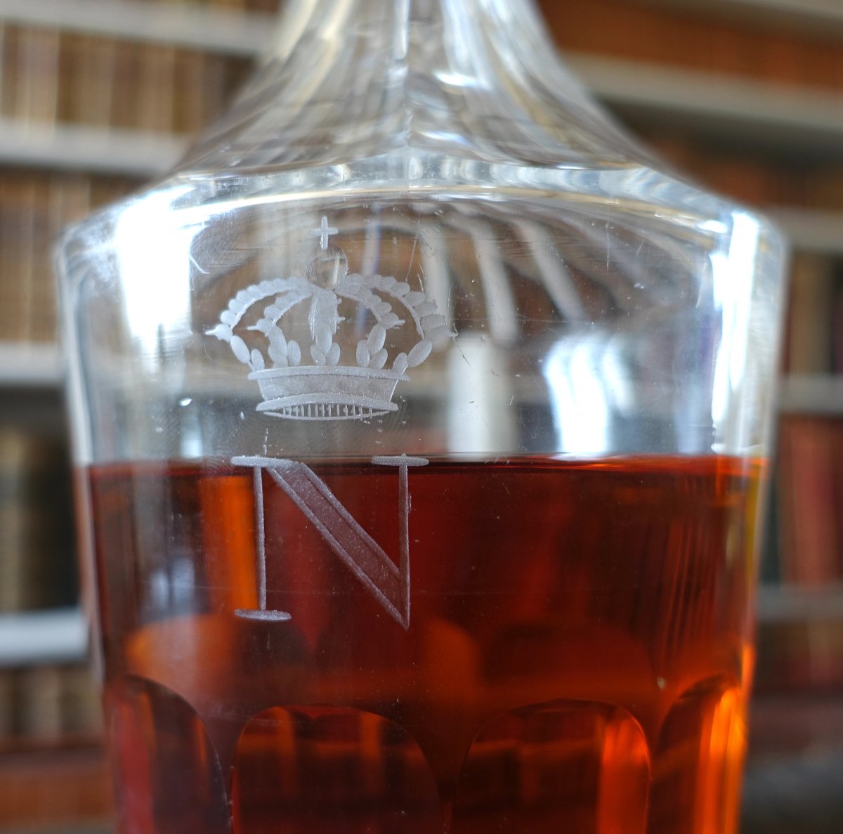 Baccarat : carafe à Cognac ou Whisky cristal du service Impérial : N & couronne de Napoleon III-photo-2