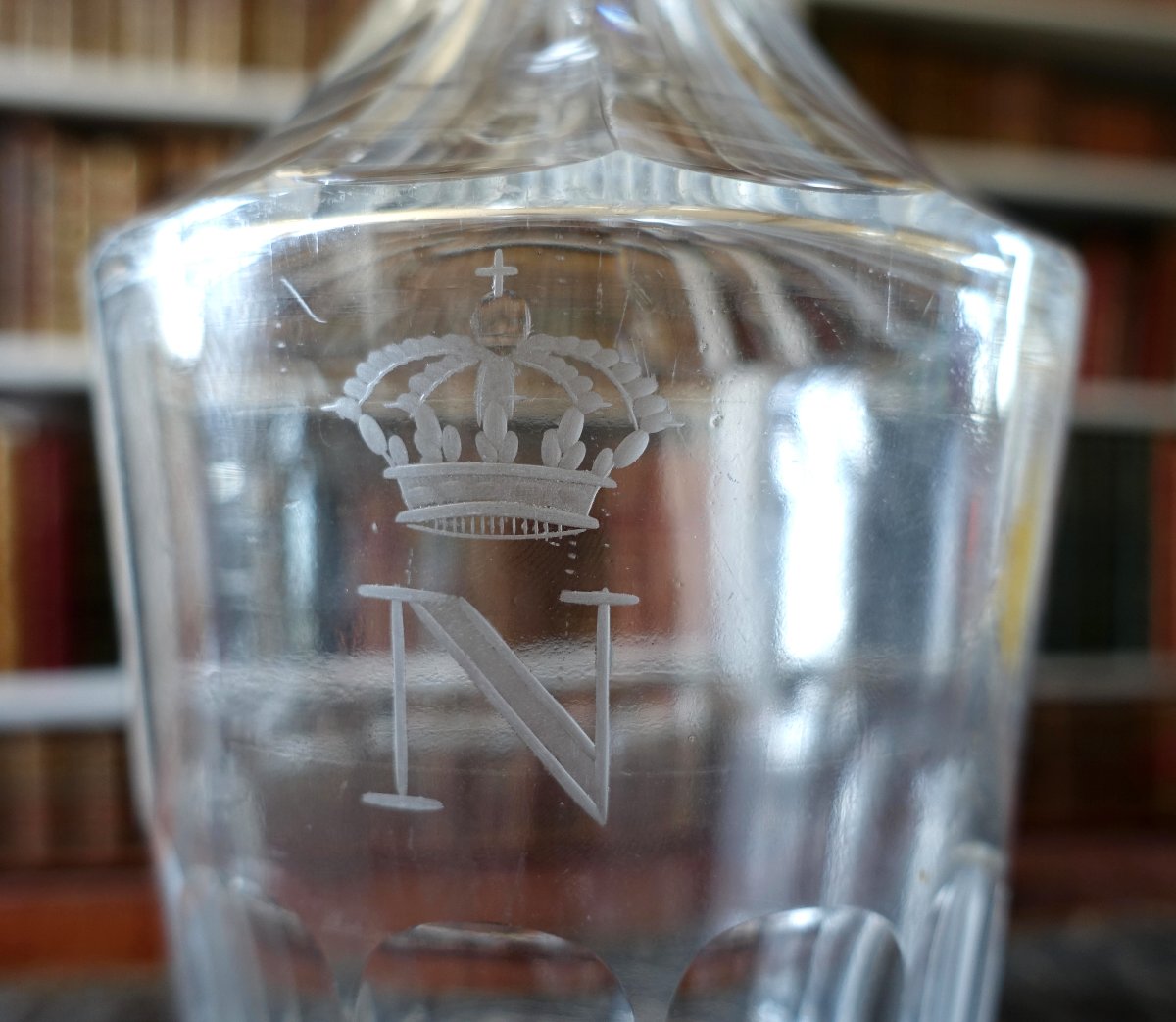 Baccarat : carafe à Cognac ou Whisky cristal du service Impérial : N & couronne de Napoleon III-photo-3