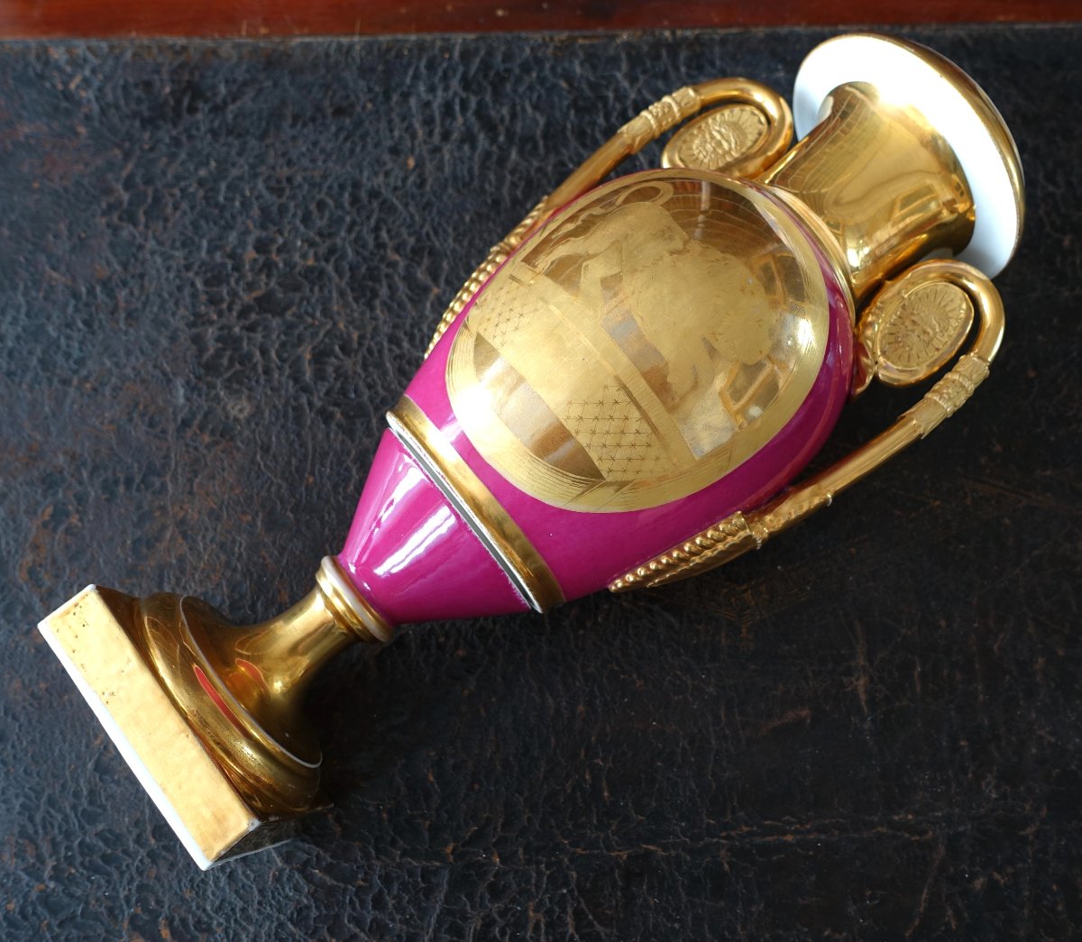 Ornamental Vase Made Of Gilded And Polychrome Parisian Porcelain  - Empire And Restoration Periods-photo-2