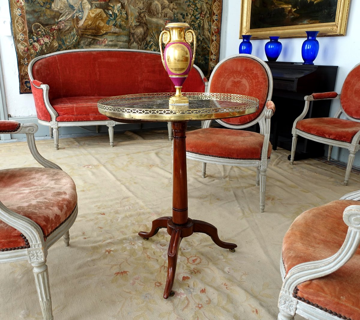 Ornamental Vase Made Of Gilded And Polychrome Parisian Porcelain  - Empire And Restoration Periods-photo-7