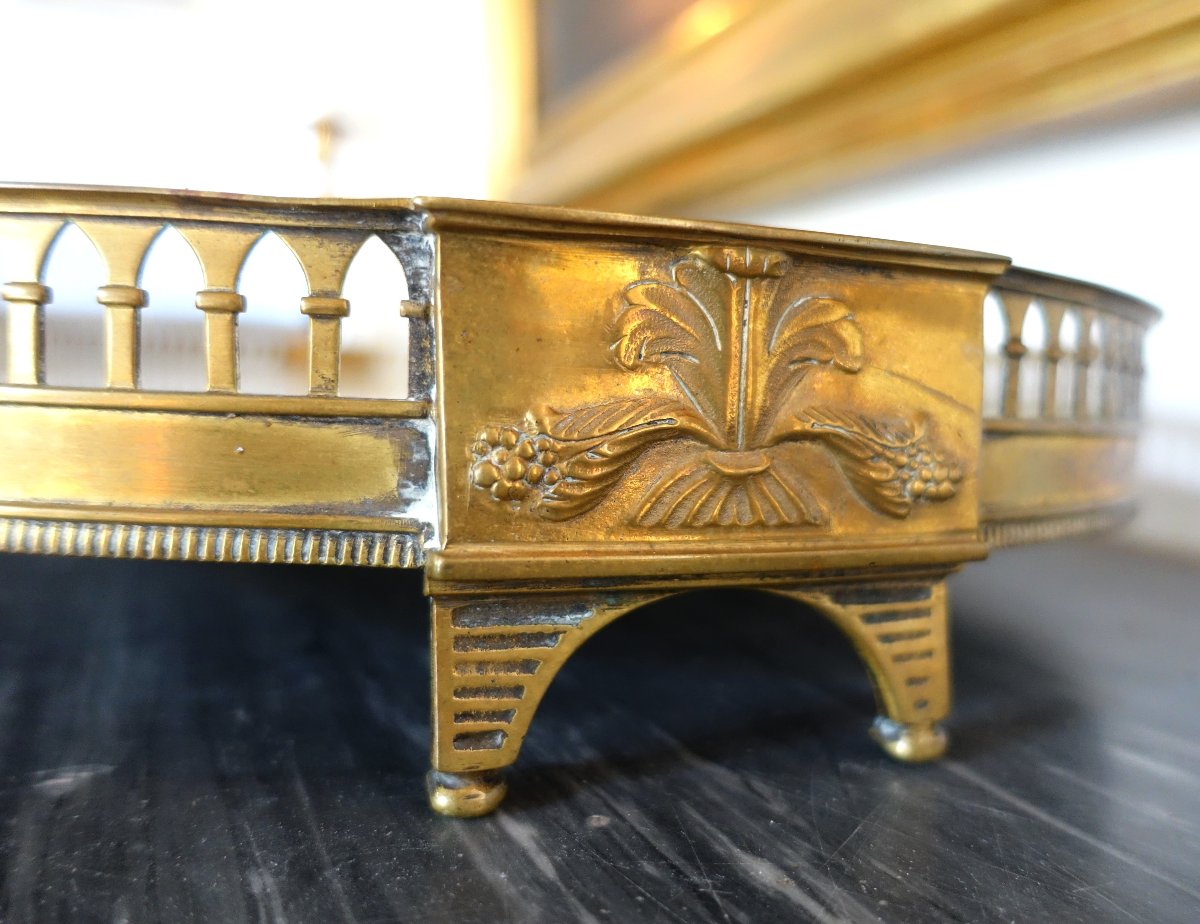 Large, Impressive Centerpiece Made Of Gilded Bronze And Mirror - 19th Century - 68 Cm-photo-2