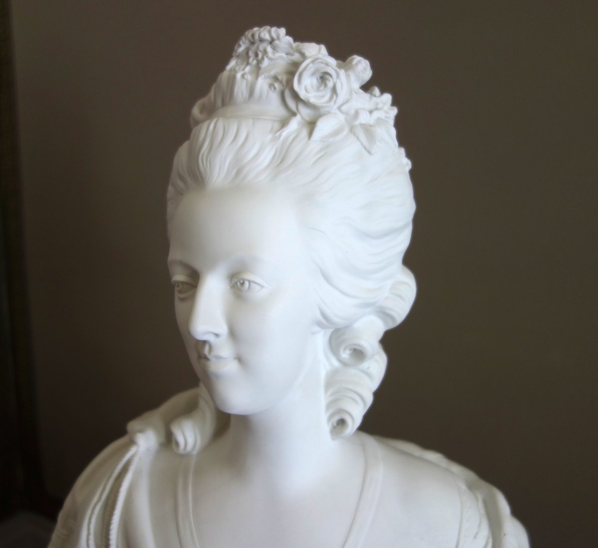 Bust Of Queen Marie Antoinette In Biscuit Porcelain, A Lecomte Design By Samson-photo-2