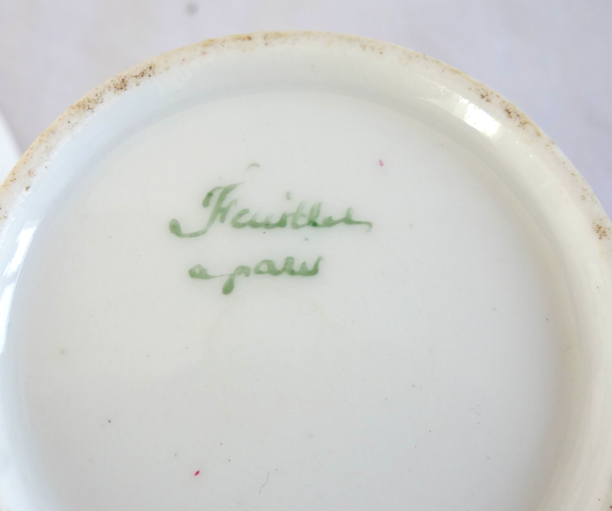 Manufacture Feuillet - Gilt Porcelain Coffee Cup - Circa 1820 - Signed-photo-7