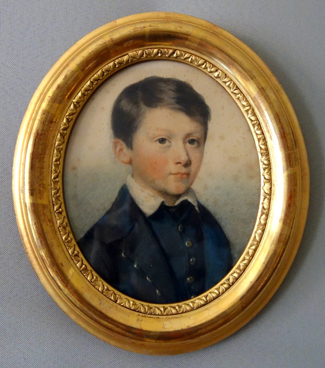 Portrait pastel d'un jeune garçon, époque XIXe siècle - Napoleon III