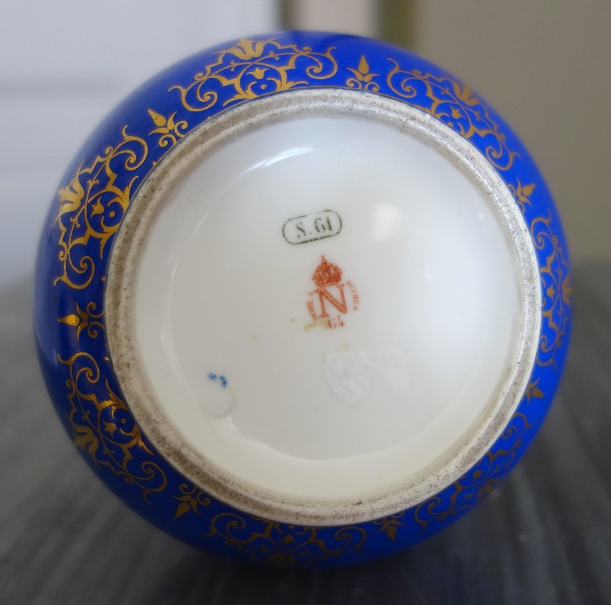 Sèvres Imperial Porcelain Manufactory - Turkish-style Vase - Blue And Gold Porcelain - Signed And Dated 1861-photo-6