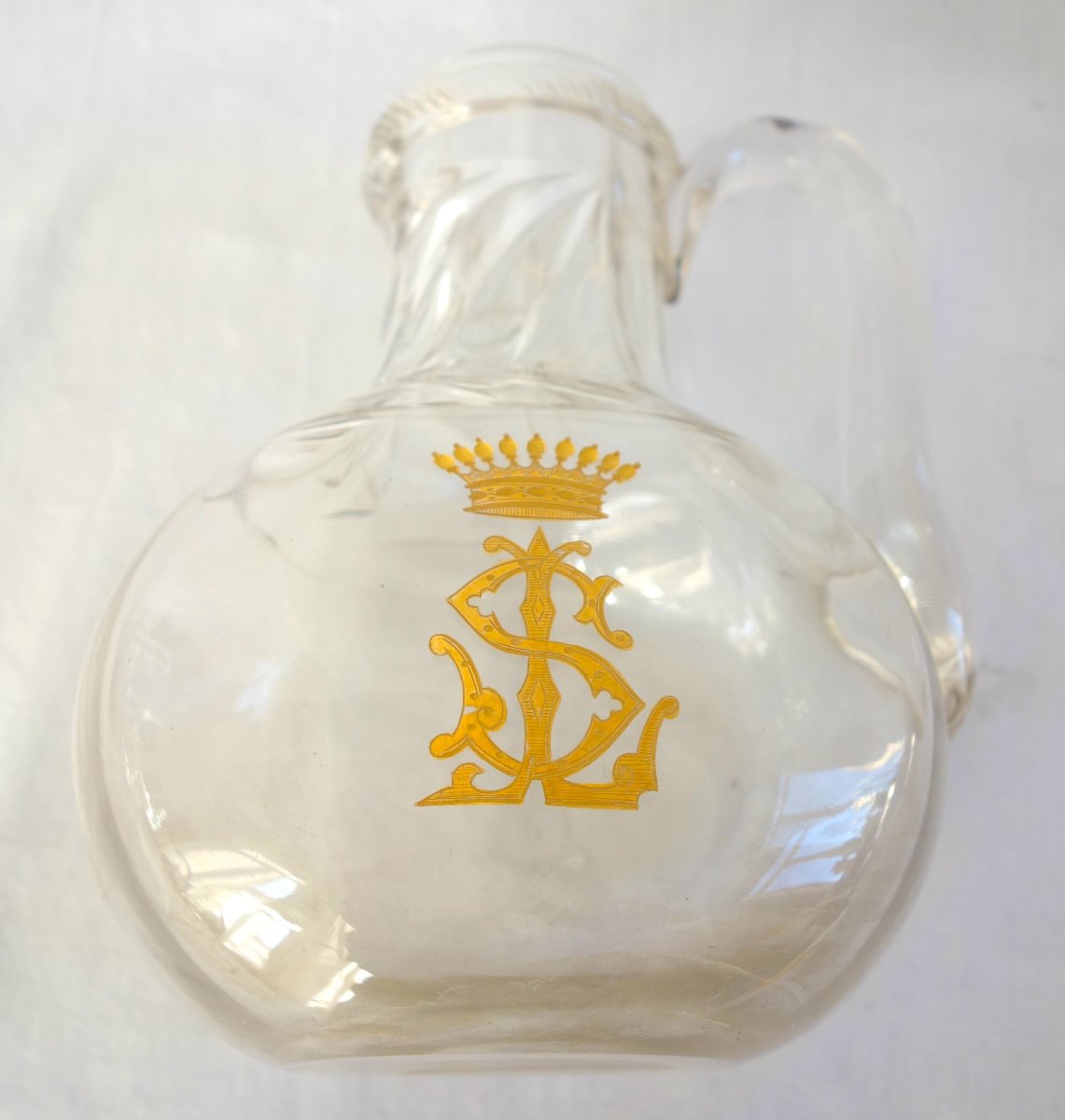 Saint Louis - Pair Of Plain Cluny-style Water Pitchers Engraved With A Count's Crown-photo-5