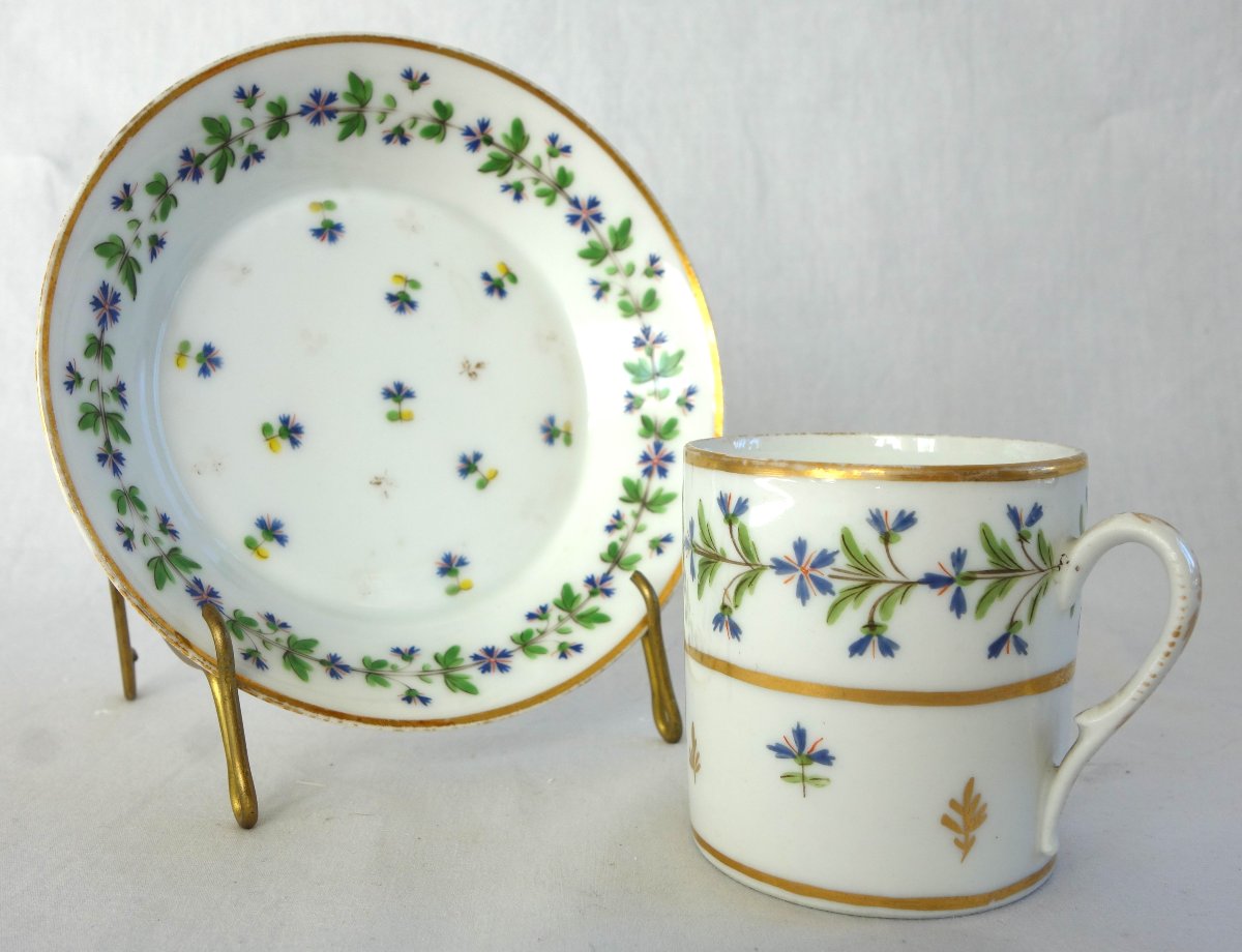 Manufacture du Duc d'Angoulême - Tasse litron aux Barbeaux en porcelaine XVIIIe signée-photo-3