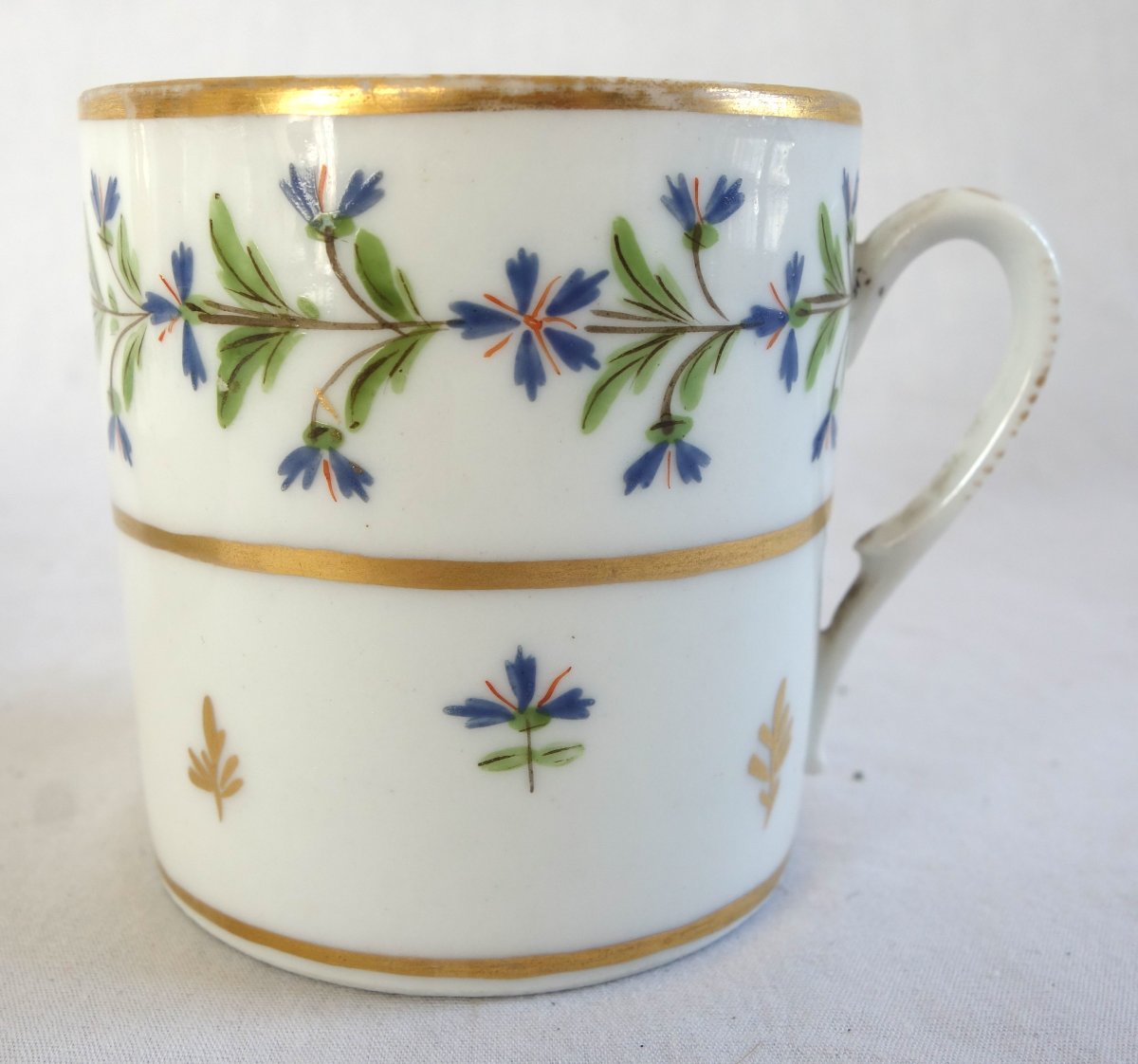 Manufacture du Duc d'Angoulême - Tasse litron aux Barbeaux en porcelaine XVIIIe signée-photo-4