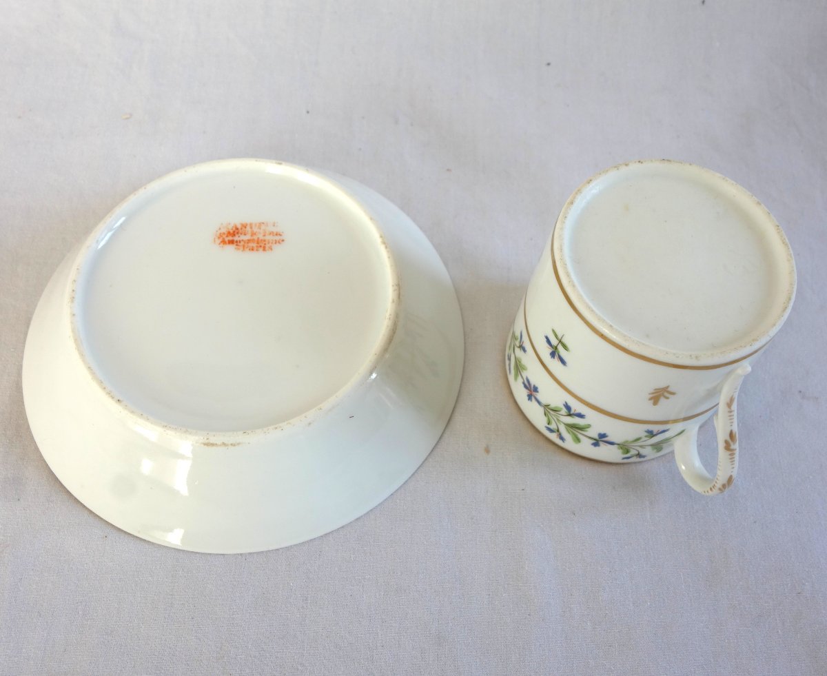 Manufacture du Duc d'Angoulême - Tasse litron aux Barbeaux en porcelaine XVIIIe signée-photo-7