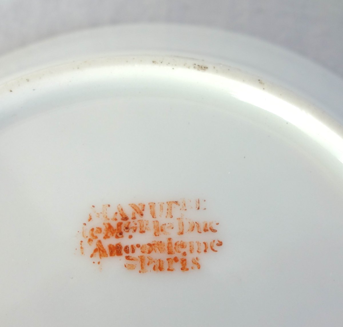 Manufacture du Duc d'Angoulême - Tasse litron aux Barbeaux en porcelaine XVIIIe signée-photo-8