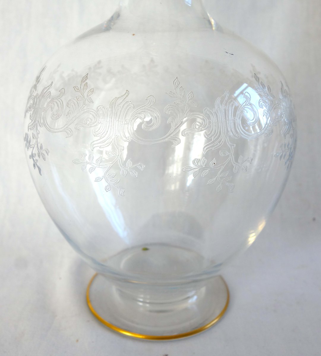 Baccarat, 6-piece Water Glass Set / Night Set In Crystal With A Gilded Récamier Sévigné Design-photo-2