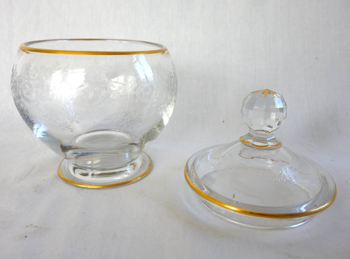 Baccarat, 6-piece Water Glass Set / Night Set In Crystal With A Gilded Récamier Sévigné Design-photo-6