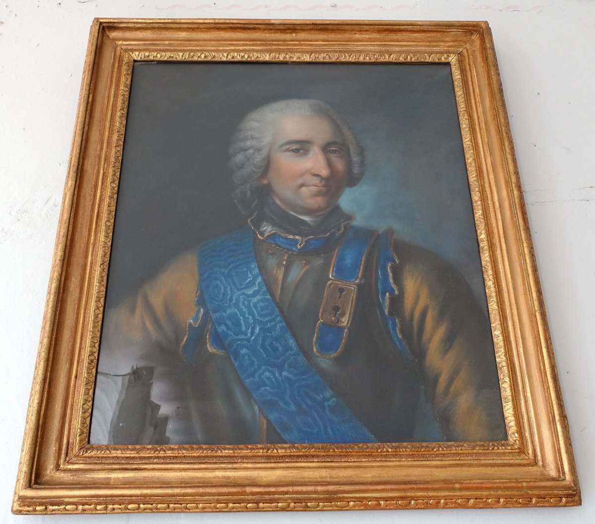 Claude Pougins De Saint Aubin - Pastel Portrait Of The Count Of Guerchy-photo-1