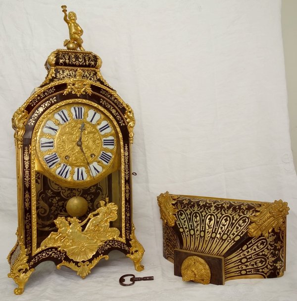 Large Pendulum Clock And Its Louis XIV-era Console Table By Jean Varin, Featuring Boulle Marquetry-photo-3